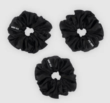 Load image into Gallery viewer, 3 Pack black large silk scrunchies
