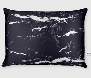 Shhh Silk - Black Marble Silk Pillowcase - Queen Size - Zippered