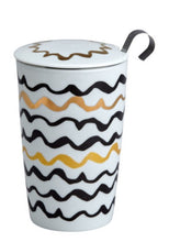 Load image into Gallery viewer, Teaeve Black &amp; White Porcelain Cup (with stainless steel infuser) - 2 varieties available
