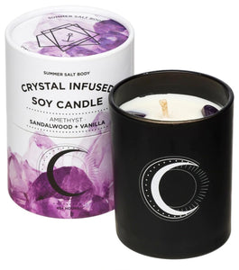 Crystal Infused Soy Candle - Amethyst