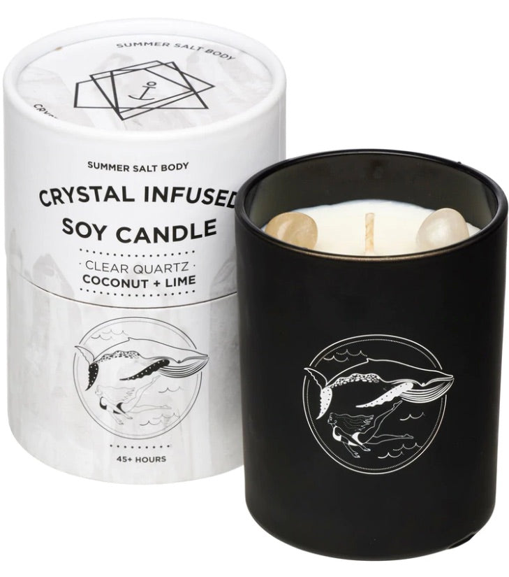 Crystal Infused Soy Candle - Clear Quartz
