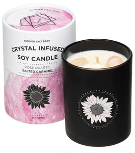Crystal Infused Soy Candle - Rose Quartz