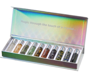 Crystal Infused Essential Oil Rollers - Gift Box