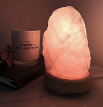 Load image into Gallery viewer, Rose Quartz Crystal Lamp with Wooden Base 2-3kg

