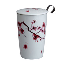 Load image into Gallery viewer, Teaeve Cherry Blossom Porcelain Cup (with stainless steel infuser)
