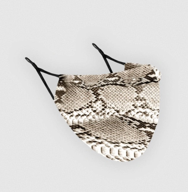 Reusable Silk Face Covering Mask - Limited Edition Snake Skin print