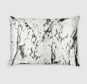 Shhh Silk - White Marble Silk Pillowcase - Queen Size - Zippered